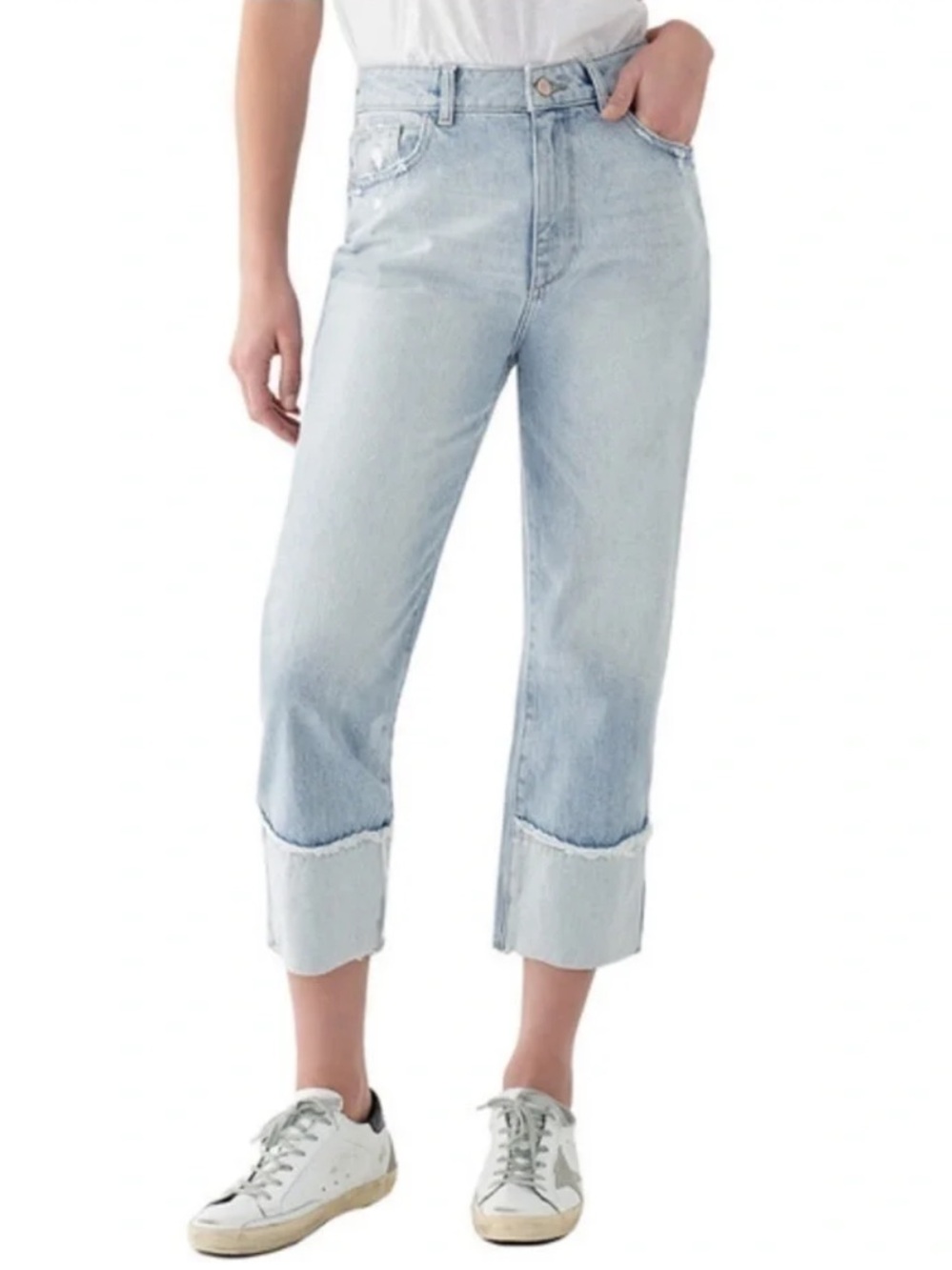 DL1961 | Jerry Cropped High-Rise Vintage Straight Jeans Size 32 NWT Light Wash